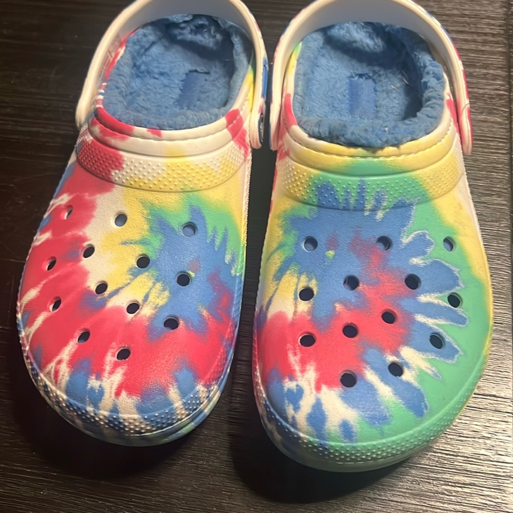Crocs Classic Lined Tie Dye Clog size 6 used